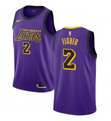 Youth Nike Los Angeles Lakers #2 Derek Fisher Swingman Purple NBA Jersey - City Edition