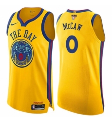 Women's Nike Golden State Warriors #0 Patrick McCaw Swingman Gold 2018 NBA Finals Bound NBA Jersey - City Edition