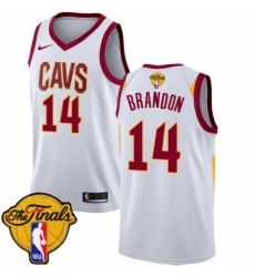 Women's Nike Cleveland Cavaliers #14 Terrell Brandon Authentic White 2018 NBA Finals Bound NBA Jersey - Association Edition