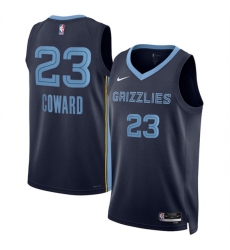 Men's Memphis Grizzlies #23 Cedric Coward Navy 2025 Draft Icon Edition Stitched Jersey