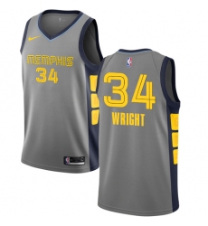 Women's Nike Memphis Grizzlies #34 Brandan Wright Swingman Gray NBA Jersey - City Edition