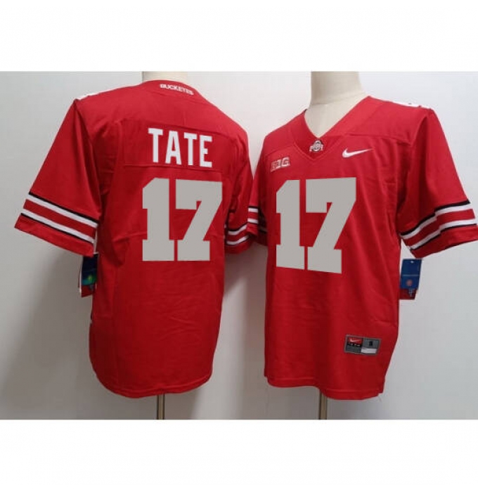 Men's Ohio State Buckeyes #17 Tate Red Limited Stitched Football Jersey