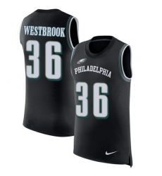 Men's Nike Philadelphia Eagles #36 Brian Westbrook Black Rush Player Name & Number Tank Top NFL Jersey