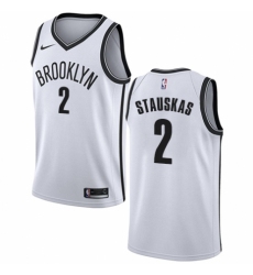 Youth Nike Brooklyn Nets #2 Nik Stauskas Swingman White NBA Jersey - Association Edition
