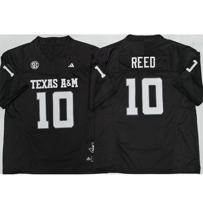 Men's Texas A&M Aggies Lions #10 Marcel Reed Black 2025 F.U.S.E. Stitched Jersey