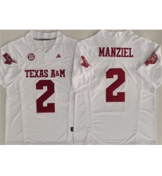 Men's Texas A&M Aggies Lions #2 Johnny Manziel White 2025 F.U.S.E. Stitched Jersey