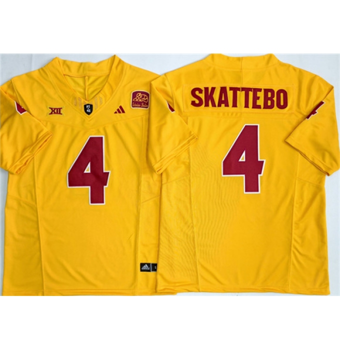 Men's Arizona State Sun Devils #4 Cam Skattebo Gold 2025 F.U.S.E. Vapor Limited Stitched Jersey