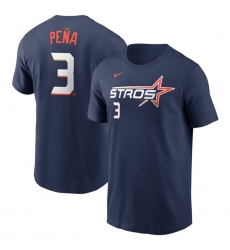 Men's Houston Astros #3 Jeremy Pena Navy 2025 City Connect Fuse Name & Number T-Shirt