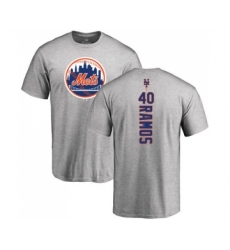 Baseball New York Mets #40 Wilson Ramos Ash Backer T-Shirt
