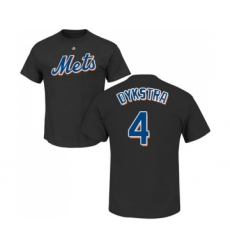 MLB Nike New York Mets #4 Lenny Dykstra Black Name & Number T-Shirt