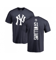 MLB Nike New York Yankees #51 Bernie Williams Navy Blue Backer T-Shirt