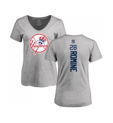 MLB Women's Nike New York Yankees #28 Austin Romine Ash Backer T-Shirt