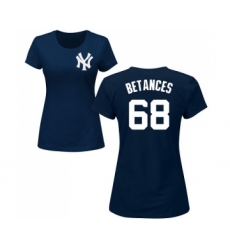 MLB Women's Nike New York Yankees #68 Dellin Betances Navy Blue Name & Number T-Shirt
