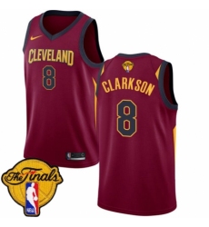Men's Nike Cleveland Cavaliers #8 Jordan Clarkson Swingman Maroon 2018 NBA Finals Bound NBA Jersey - Icon Edition