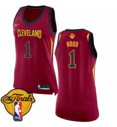 Women's Nike Cleveland Cavaliers #1 Rodney Hood Authentic Maroon 2018 NBA Finals Bound NBA Jersey - Icon Edition
