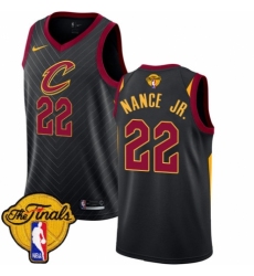Women's Nike Cleveland Cavaliers #22 Larry Nance Jr. Authentic Black 2018 NBA Finals Bound NBA Jersey Statement Edition