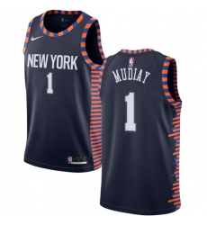 Women's Nike New York Knicks #1 Emmanuel Mudiay Swingman Navy Blue NBA Jersey - 2018 19 City Edition