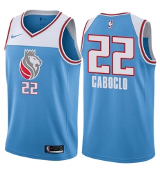 Men's Nike Sacramento Kings #22 Bruno Caboclo Swingman Blue NBA Jersey - City Edition