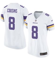 Women's Nike Minnesota Vikings #8 Kirk Cousins Game White NFL Jersey