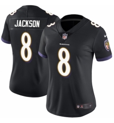 Women's Nike Baltimore Ravens #8 Lamar Jackson Black Alternate Vapor Untouchable Elite Player NFL Jersey
