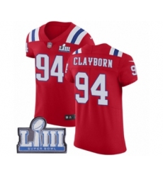 Men's Nike New England Patriots #94 Adrian Clayborn Red Alternate Vapor Untouchable Elite Player Super Bowl LIII Bound NFL Jersey