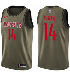 Men's Nike Houston Rockets #14 Gerald Green Swingman Green Salute to Service NBA Jersey
