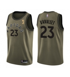 Men's Toronto Raptors #23 Fred VanVleet Swingman Green Salute to Service 2019 Basketball Finals Champions Jersey