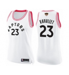 Women's Toronto Raptors #23 Fred VanVleet Swingman White Pink Fashion 2019 Basketball Finals Bound Jersey