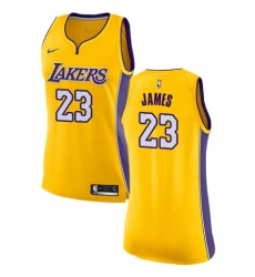 Women's Nike Los Angeles Lakers #23 LeBron James Authentic Gold NBA Jersey - Icon Edition