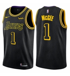 Men's Nike Los Angeles Lakers #1 JaVale McGee Authentic Black City Edition NBA Jersey