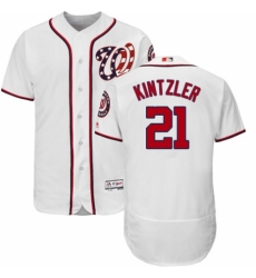 Men's Majestic Washington Nationals #21 Brandon Kintzler White Home Flex Base Authentic Collection MLB Jersey
