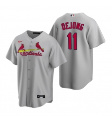 Men's Nike St. Louis Cardinals #11 Paul DeJong Gray Road Stitched Baseball Jersey