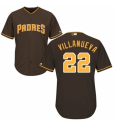 Men's Majestic San Diego Padres #22 Christian Villanueva Replica Brown Alternate Cool Base MLB Jersey