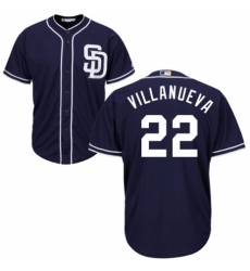 Youth Majestic San Diego Padres #22 Christian Villanueva Replica Navy Blue Alternate 1 Cool Base MLB Jersey