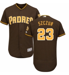 Men's Majestic San Diego Padres #23 Matt Szczur Brown Alternate Flex Base Authentic Collection MLB Jersey