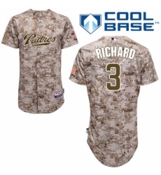 Men's Majestic San Diego Padres #3 Clayton Richard Authentic Camo Alternate 2 Cool Base MLB Jersey
