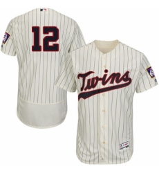 Men's Majestic Minnesota Twins #12 Jake Odorizzi Authentic Cream Alternate Flex Base Authentic Collection MLB Jersey
