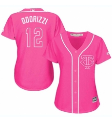 Women's Majestic Minnesota Twins #12 Jake Odorizzi Authentic Pink Fashion Cool Base MLB Jersey