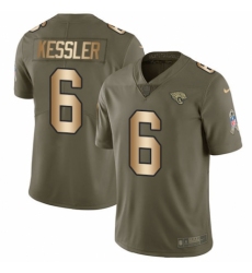 Youth Nike Jacksonville Jaguars #6 Cody Kessler Limited Olive/Gold 2017 Salute to Service NFL Jersey