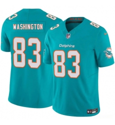 Men's Miami Dolphins #83 Tahj Washington Aqua 2025 Draft F.U.S.E. Vapor Limited Football Stitched Jersey