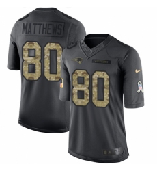 Men's Nike New England Patriots #80 Jordan Matthews Limited Black 2016 Salute to Service NFL Jersey
