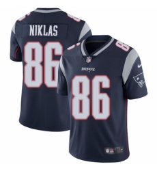 Men's Nike New England Patriots #86 Troy Niklas Navy Blue Team Color Vapor Untouchable Limited Player NFL Jersey