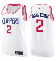 Women's Nike Los Angeles Clippers #2 Shai Gilgeous-Alexander Swingman White Pink Fashion NBA Jersey