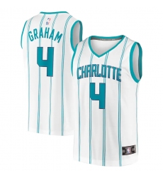 Men's Charlotte Hornets #4 Devonte' Graham Fanatics Branded White 2020-21 Fast Break Replica Jersey