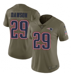 Women's Nike New England Patriots #29 Duke Dawson Limited Olive 2017 Salute to Service NFL Jersey