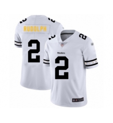 Men's Pittsburgh Steelers #2 Mason Rudolph White Team Logo Fashion Limited Player Football Jersey