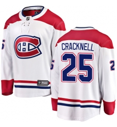 Men's Montreal Canadiens #25 Adam Cracknell Authentic White Away Fanatics Branded Breakaway NHL Jersey