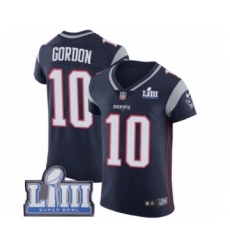 Men's Nike New England Patriots #10 Josh Gordon Navy Blue Team Color Vapor Untouchable Elite Player Super Bowl LIII Bound NFL Jersey