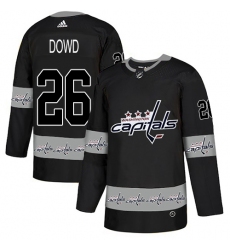 Men's Adidas Washington Capitals #26 Nic Dowd Authentic Black Team Logo Fashion NHL Jersey