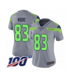 Women's Seattle Seahawks #83 David Moore Limited Silver Inverted Legend 100th Season Football Jersey
